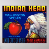Indiaas hoofd Washington Appels Poster (Voorkant)
