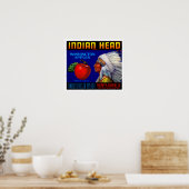Indiaas hoofd Washington Appels Poster (Keuken)