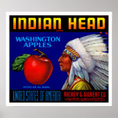 Indiaas hoofd Washington Appels Poster (Voorkant)