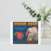 Indiaas hoofd Washington Apples kratellabel Briefkaart (Staand voorkant)