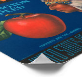 Indiaas hoofd Washington Apples kratellabel Poster (Hoek)