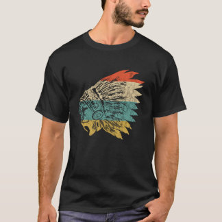 Indiaas hoofddeksel Native American Feather Head T-shirt