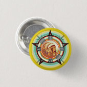 Indiaas hoofdtestpatroon ronde button 3,2 cm (Voorkant /achterkant)