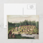 Indiaas kamp op het eiland Quadra Briefkaart (Voorkant / Achterkant)