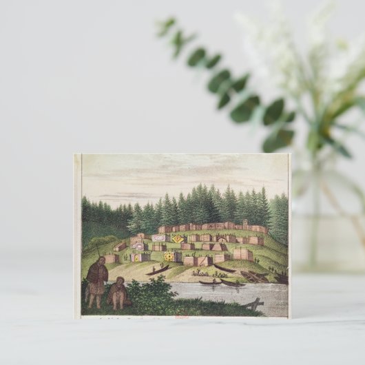 Indiaas kamp op het eiland Quadra Briefkaart (Staand voorkant)