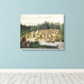 Indiaas kamp op het eiland Quadra Canvas Afdruk (Insitu (Houten vloer))