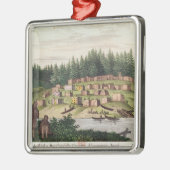 Indiaas kamp op het eiland Quadra Metalen Ornament (Links)
