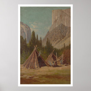 Indiaas kampement in Yosemite Valley (1189) Poster