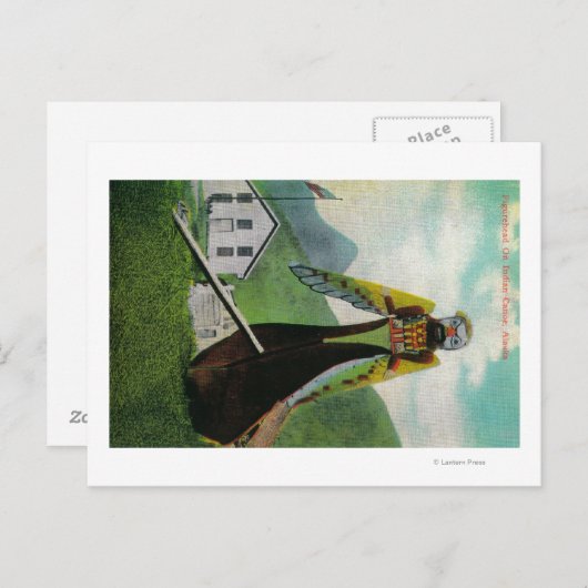 Indiaas kanaal met Figurehead in AlaskaState Briefkaart (Voorkant / Achterkant)