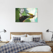 Indiaas kanaal met Figurehead in AlaskaState Canvas Afdruk (Insitu (Slaapkamer))