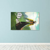 Indiaas kanaal met Figurehead in AlaskaState Canvas Afdruk (Insitu (Houten vloer))