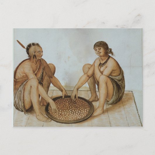 Indiaas Man en Vrouw Eten Briefkaart (Voorkant)