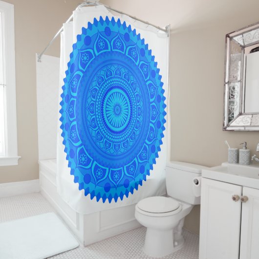 Indiaas mandala Blue Douchegordijn (In situ)