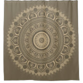 Indiaas mandala Blue in Sepia Douchegordijn (Voorkant)