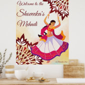 Indiaas mandala design mehndi sangeet welkomstbord poster (Keuken)