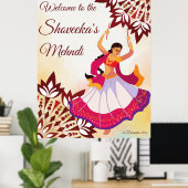 Indiaas mandala design mehndi sangeet welkomstbord poster (Thuiskantoor)