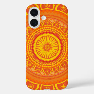 Indiaas mandala Sinaasappel iPhone 16 Hoesje