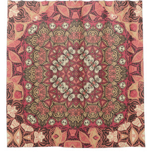 Indiaas medaillon, boho etnisch ornament douchegordijn