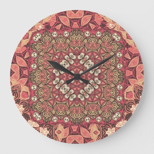 Indiaas medaillon, boho etnisch ornament grote klok (Voorkant)