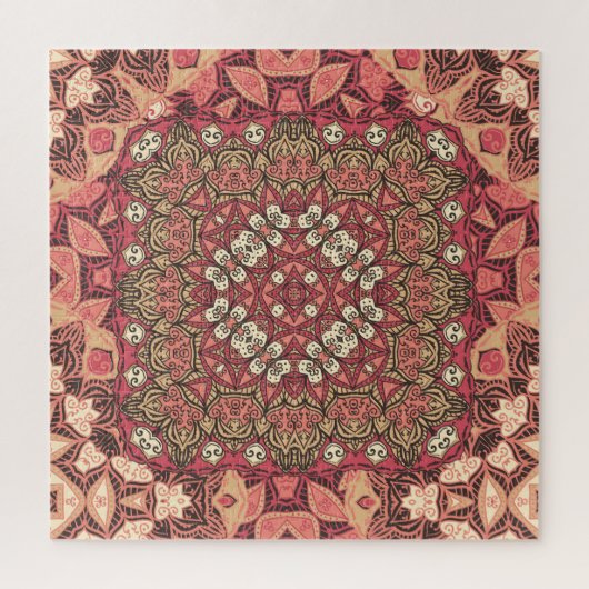 Indiaas medaillon, boho etnisch ornament legpuzzel (Verticaal)