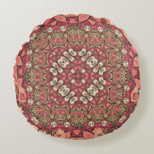 Indiaas medaillon, boho etnisch ornament rond kussen