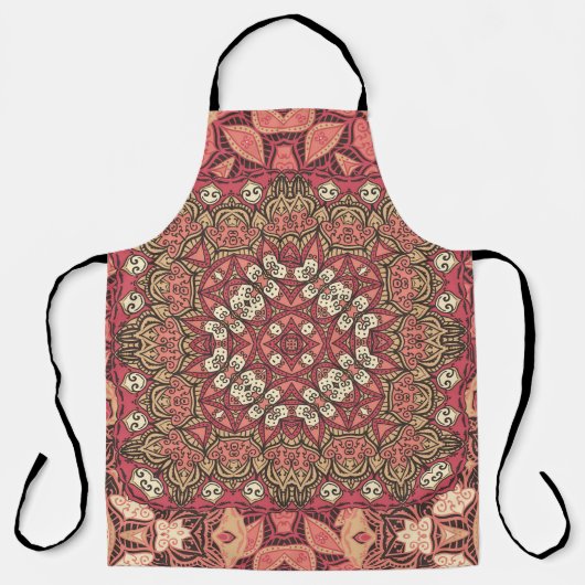 Indiaas medaillon, boho etnisch ornament schort (Voorkant)