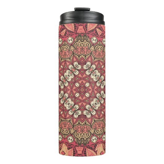 Indiaas medaillon, boho etnisch ornament thermosbeker (Voorkant)