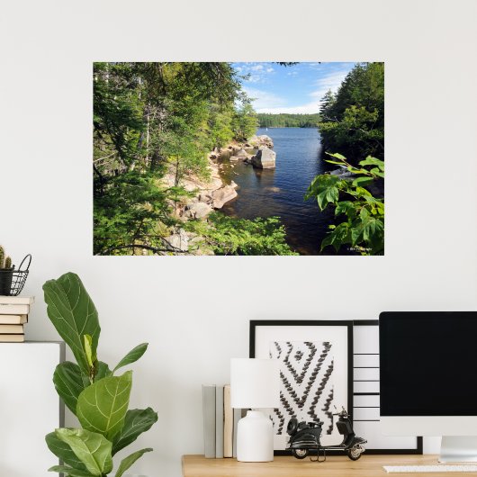 Indiaas meer in de Adirondacks. druk 08 103 Poster (Thuiskantoor)