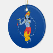 Indiaas meisje dat muziekinstrument speelt India Keramisch Ornament (Links)