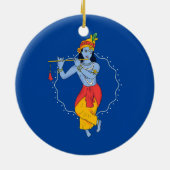 Indiaas meisje dat muziekinstrument speelt India Keramisch Ornament (Achterkant)