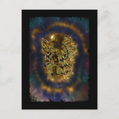 Indiaas meisje Galaxy Howling Wolf Briefkaart (Voorkant)