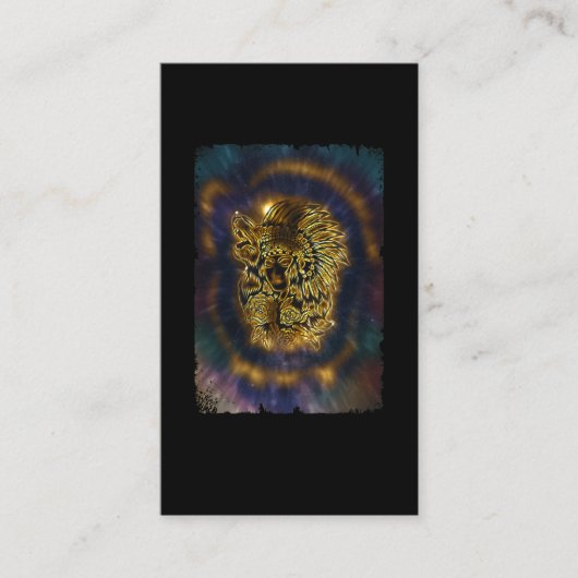 Indiaas meisje Galaxy Howling Wolf Visitekaartje (Voorkant)