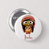 Indiaas meisje ronde button 5,7 cm (Voorkant /achterkant)