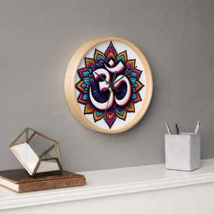 Indiaas Om meditatie symbool Muur Klok