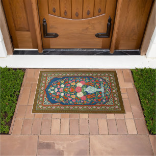 Indiaas Oosters Bloemen Tapijt Deurmat