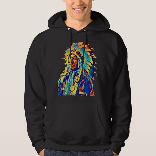Indiaas opperbevelhebber rode wolken, kleurrijk hoodie (Voorkant)