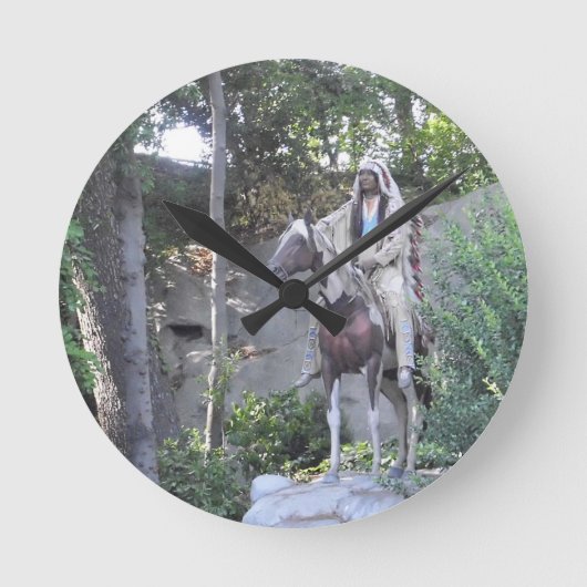 Indiaas opperhoofd met paard ronde klok (Voorkant)