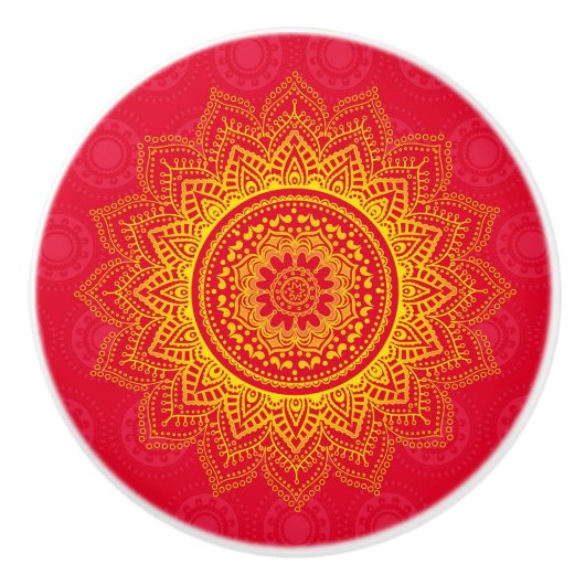 Indiaas ornament keramische knop (Voorkant)