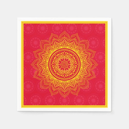 Indiaas ornament servetten (Voorkant)