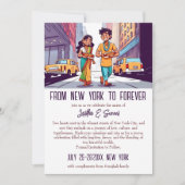 Indiaas paar in New York grappig opslaan de datum Kaart (Voorkant)