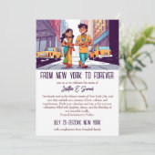 Indiaas paar in New York grappig opslaan de datum Kaart (Staand voorkant)