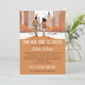 Indiaas paar in New York unieke save de datum Kaart (Staand voorkant)