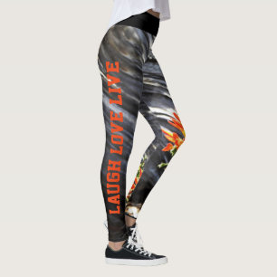 Indiaas Paintborstel Floral Laugh Love Live Leggings