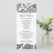 Indiaas Paisley Wedding Programme Programmakaart (Staand voorkant)