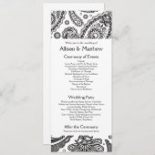 Indiaas Paisley Wedding Programme Programmakaart (Voorkant / Achterkant)