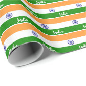 Indiaas pakpapier, Indische vlag patriottisch Cadeaupapier (Rol Hoek)