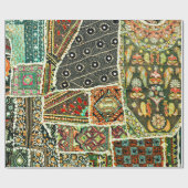 Indiaas patchwork tapijt in Rajasthan, Azië Cadeaupapier (Vlak)