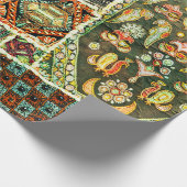 Indiaas patchwork tapijt in Rajasthan, Azië Cadeaupapier (Hoek)