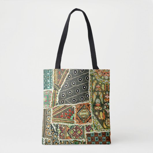 Indiaas patchwork tapijt in Rajasthan, Azië Tote Bag (Voorkant)