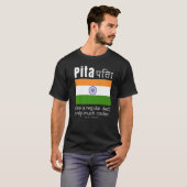 Indiaas Patriot Flag Fathers Dag Papa T-shirt (Voorkant volledig)